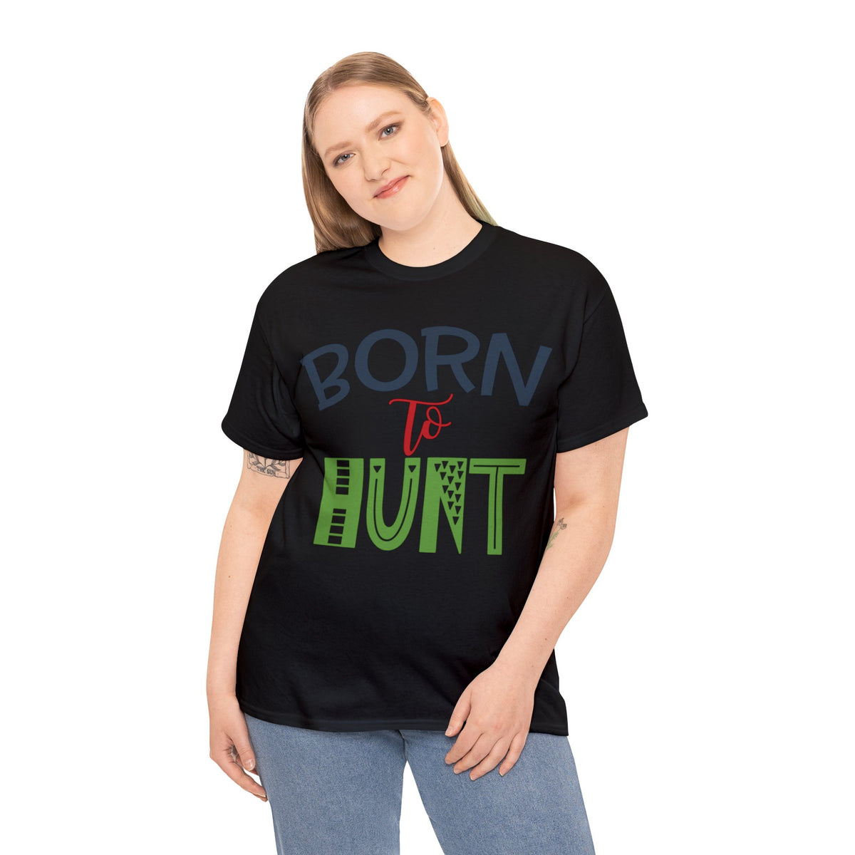 Born To Hunt Printed Graphic T-Shirt For Womens & Girls