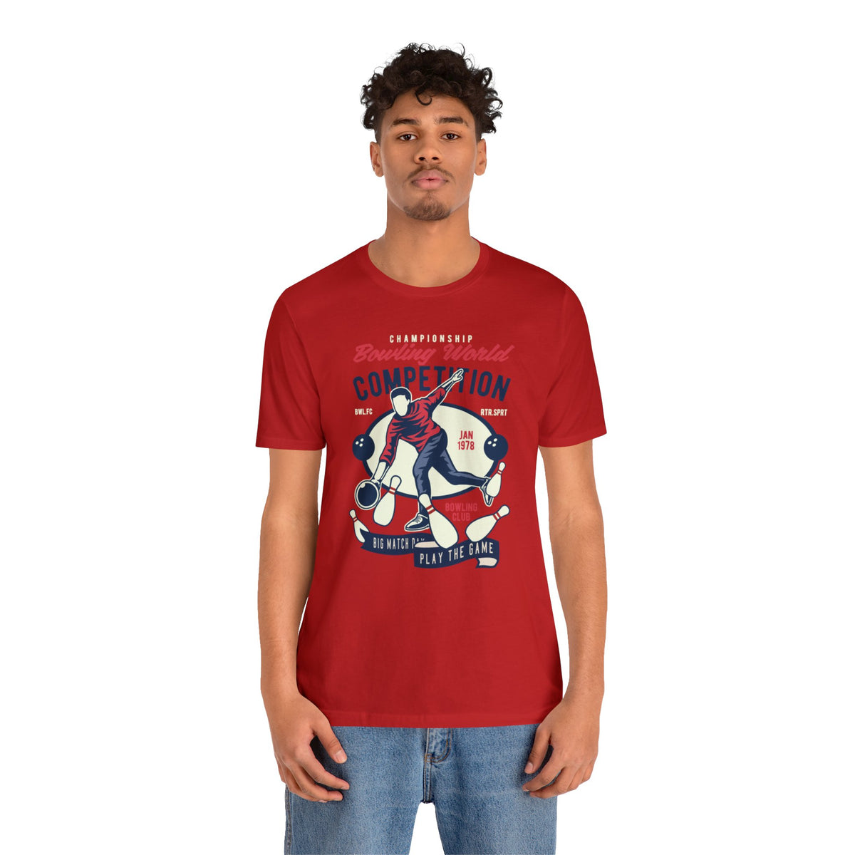 Bowling World Competition Printed Graphic T-Shirt for Men