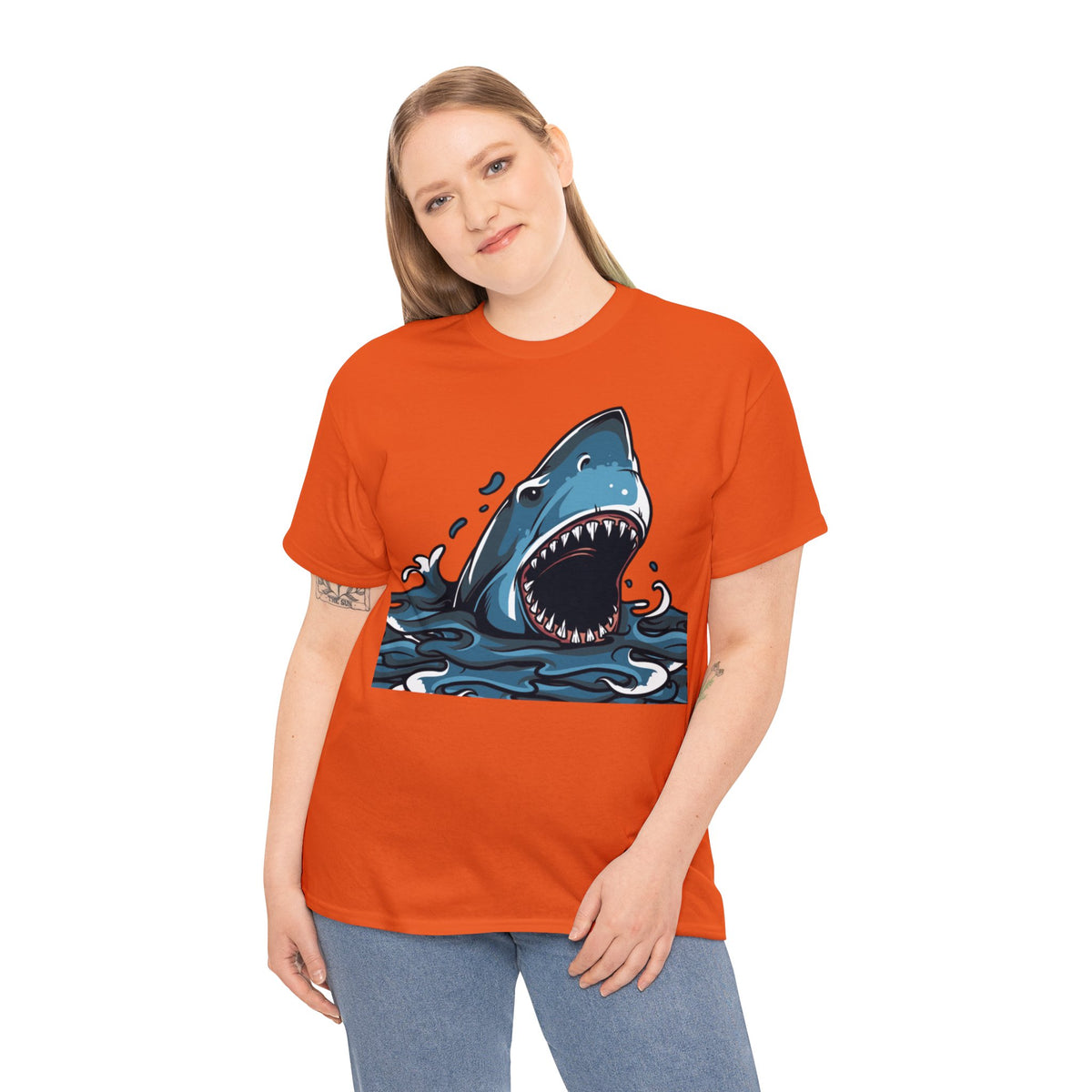 Shark Printed Graphic T-Shirt For Womens