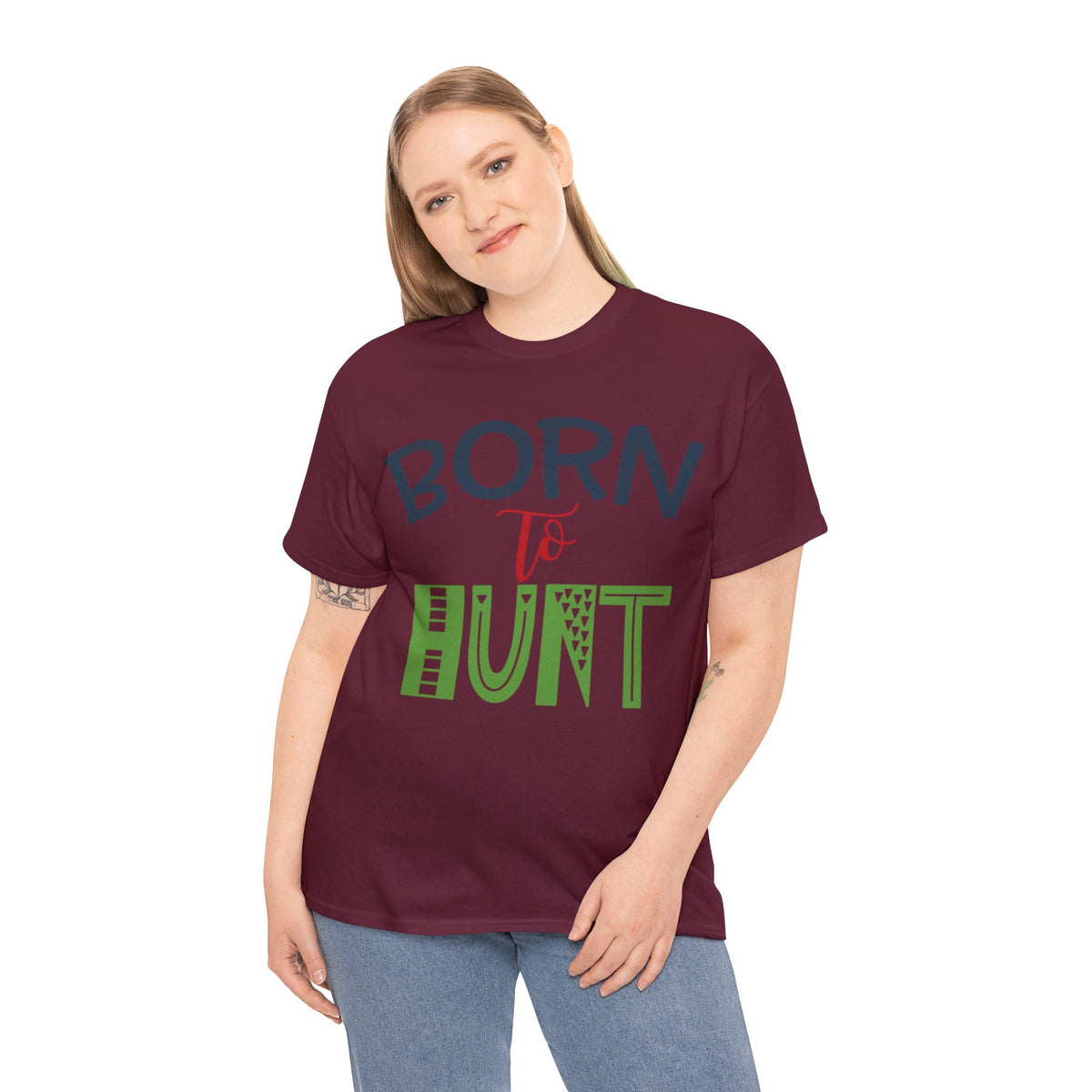 Born To Hunt Printed Graphic T-Shirt For Womens & Girls