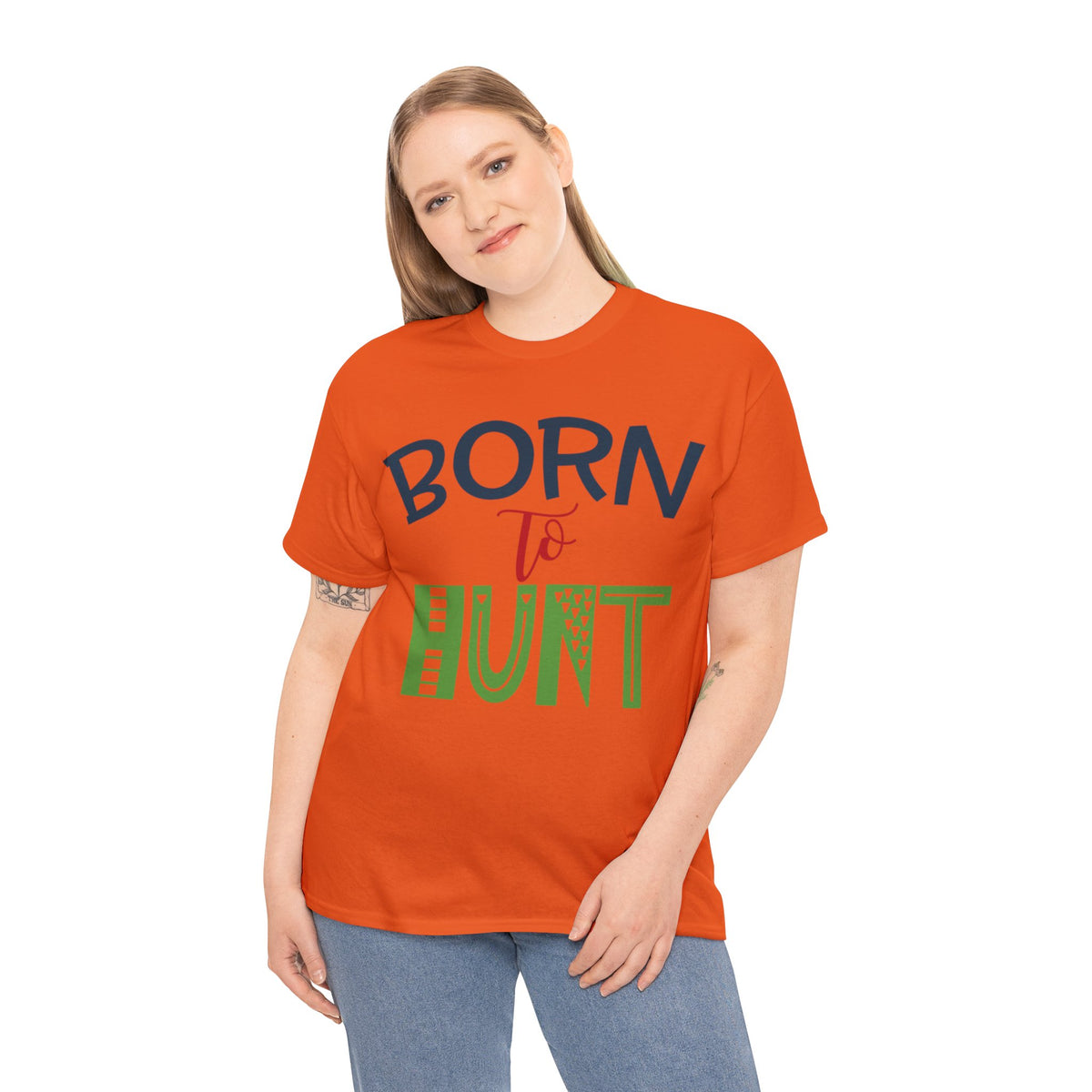 Born To Hunt Printed Graphic T-Shirt For Womens & Girls