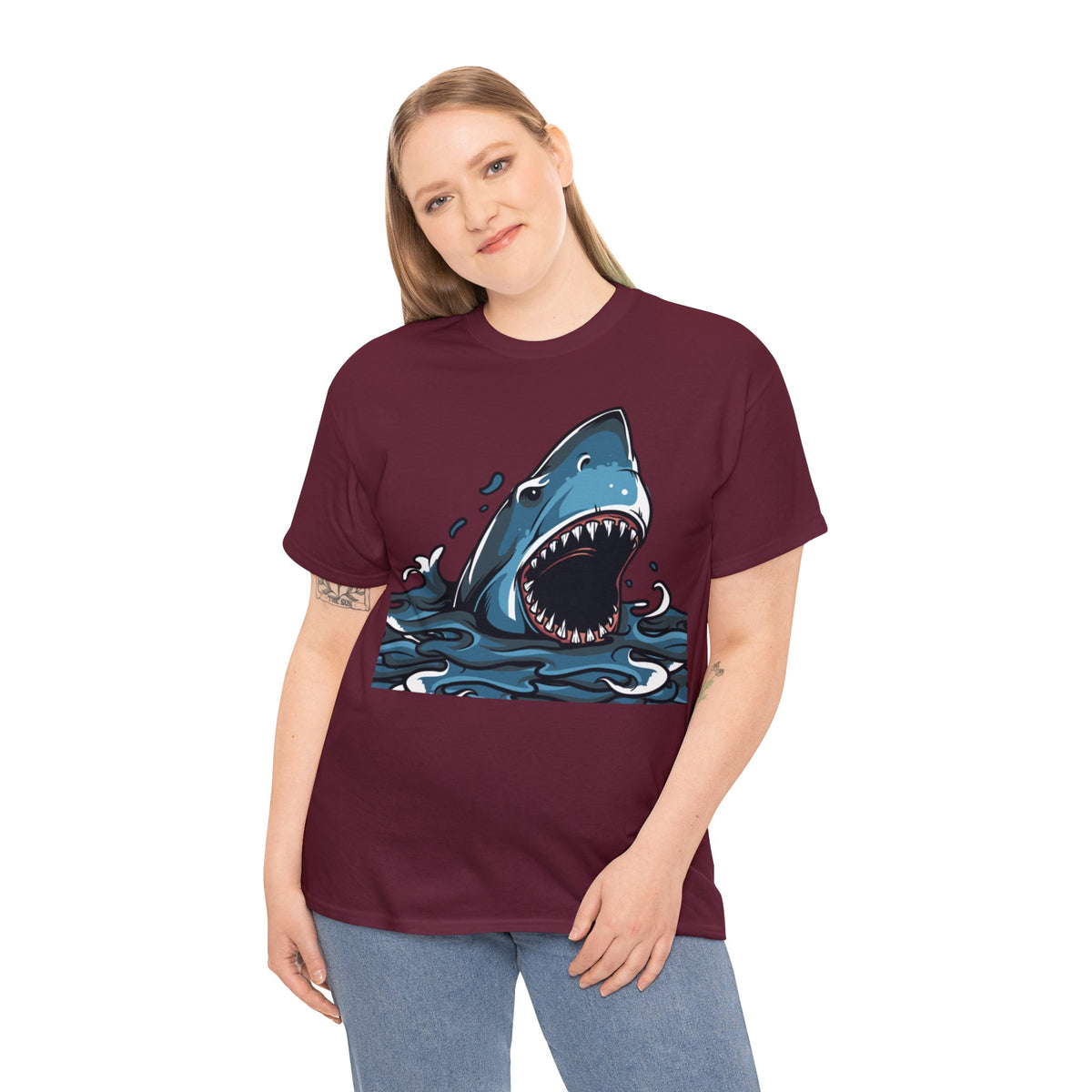 Shark Printed Graphic T-Shirt For Womens