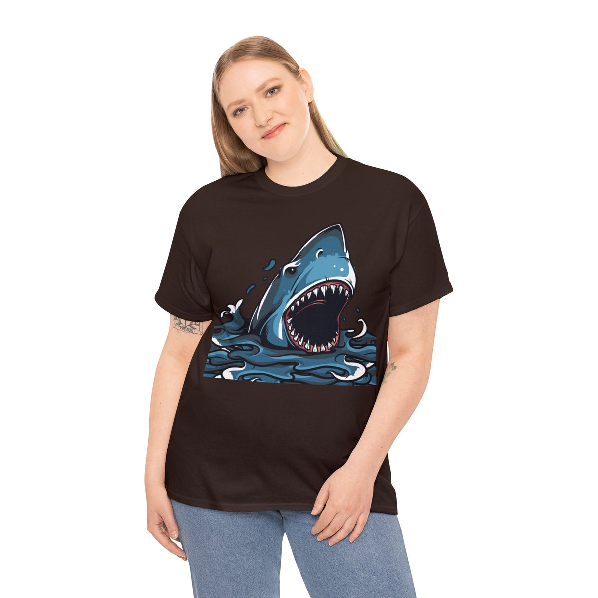 Shark Printed Graphic T-Shirt For Womens