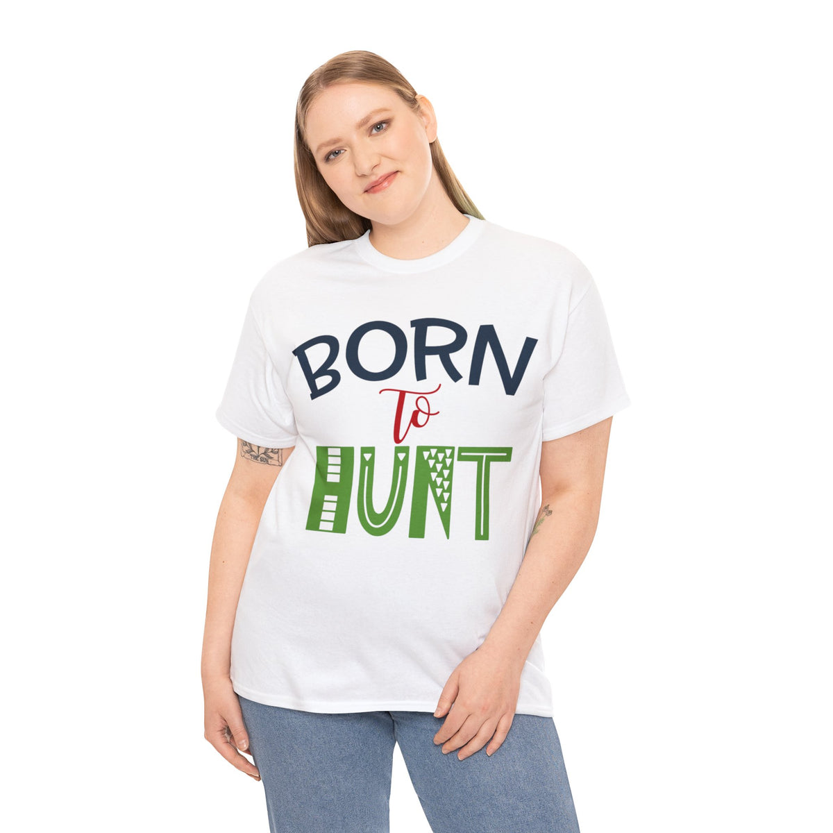 Born To Hunt Printed Graphic T-Shirt For Womens & Girls