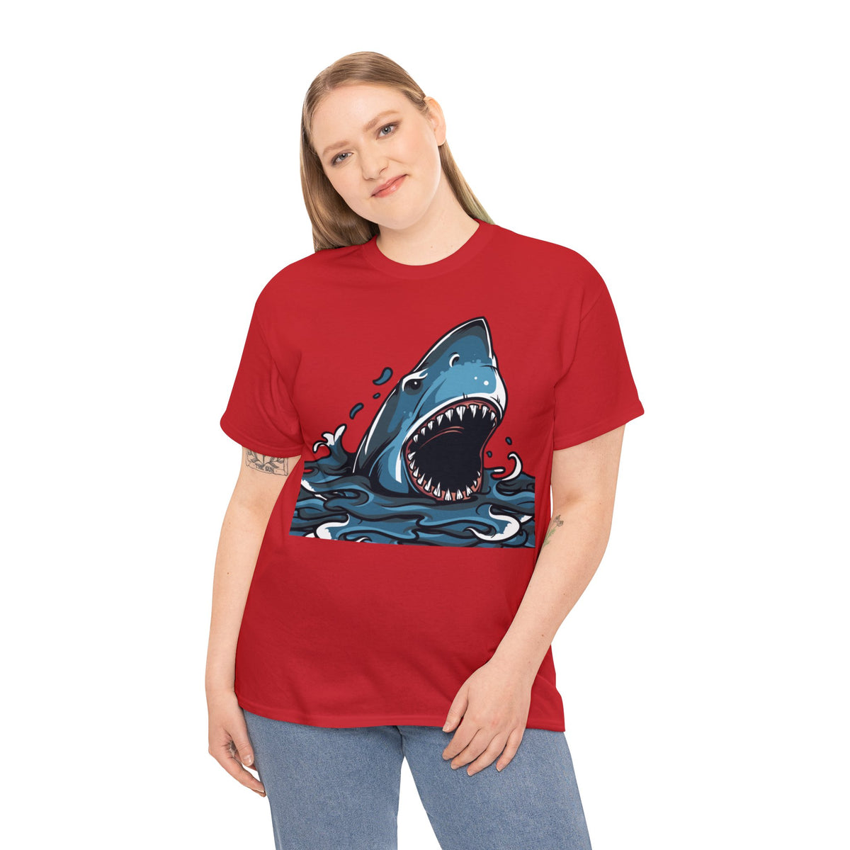 Shark Printed Graphic T-Shirt For Womens