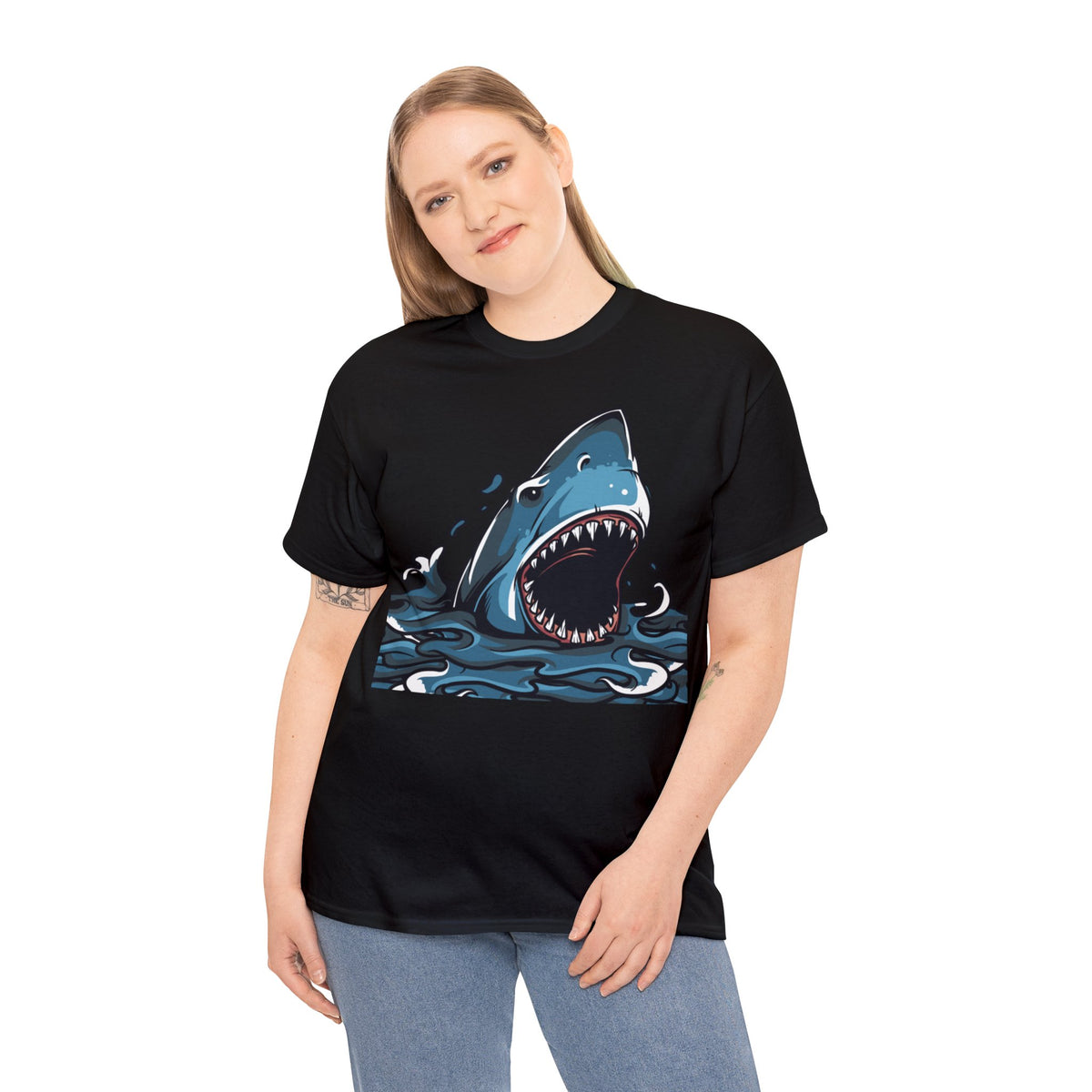 Shark Printed Graphic T-Shirt For Womens