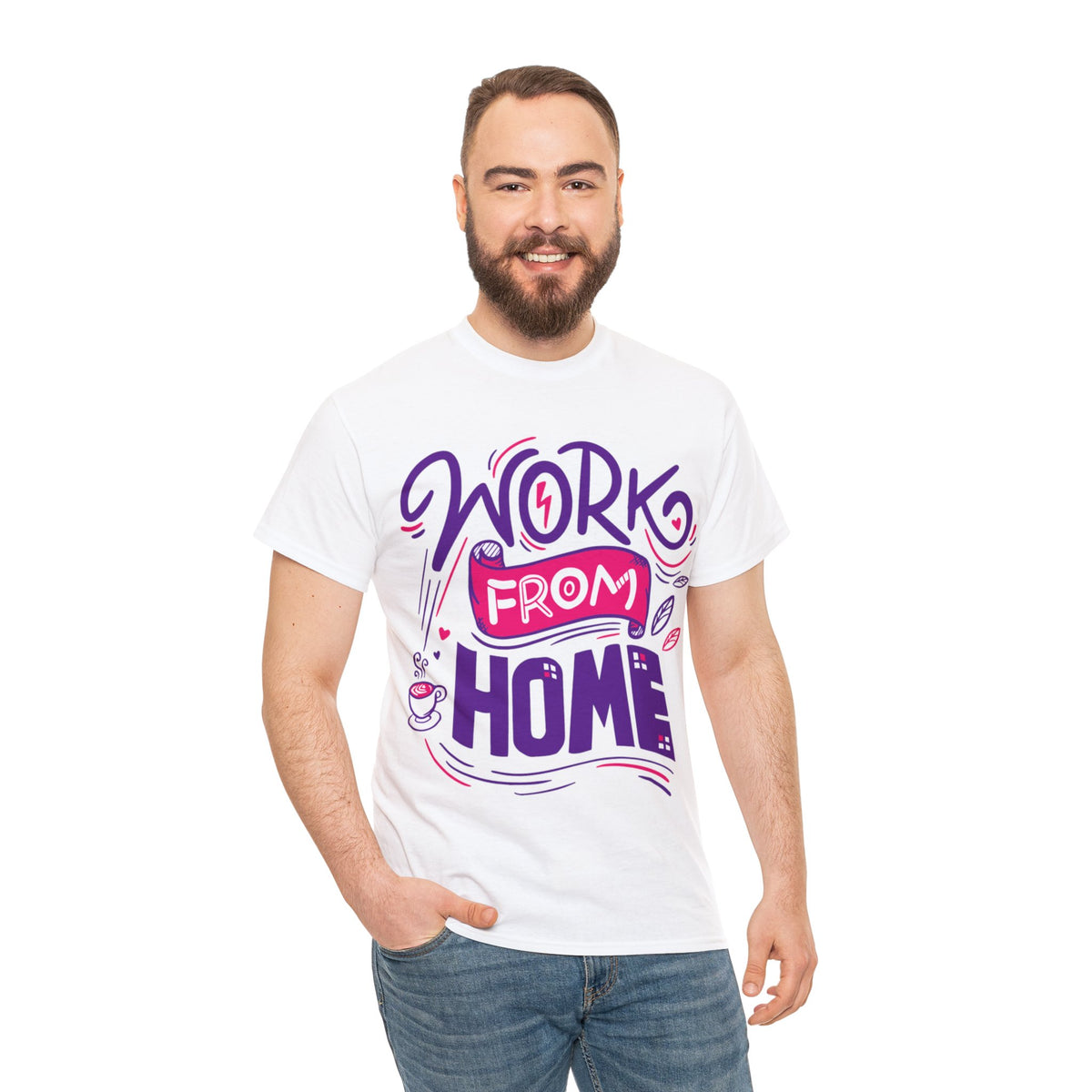 Work From Home Printed Graphic T-Shirt for Men