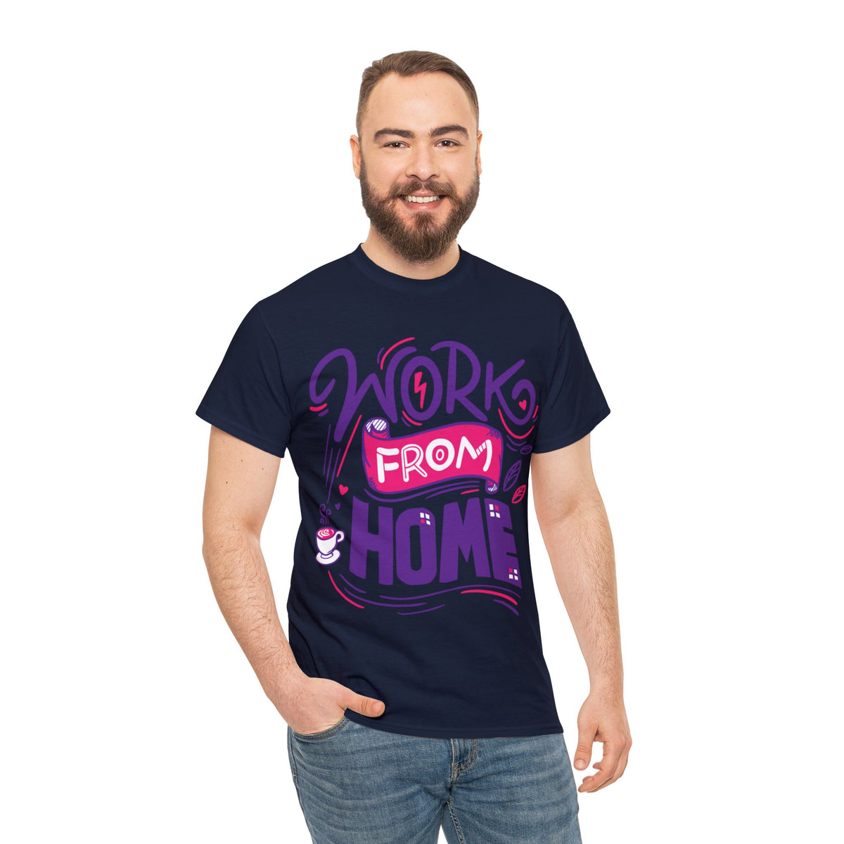 Work From Home Printed Graphic T-Shirt for Men