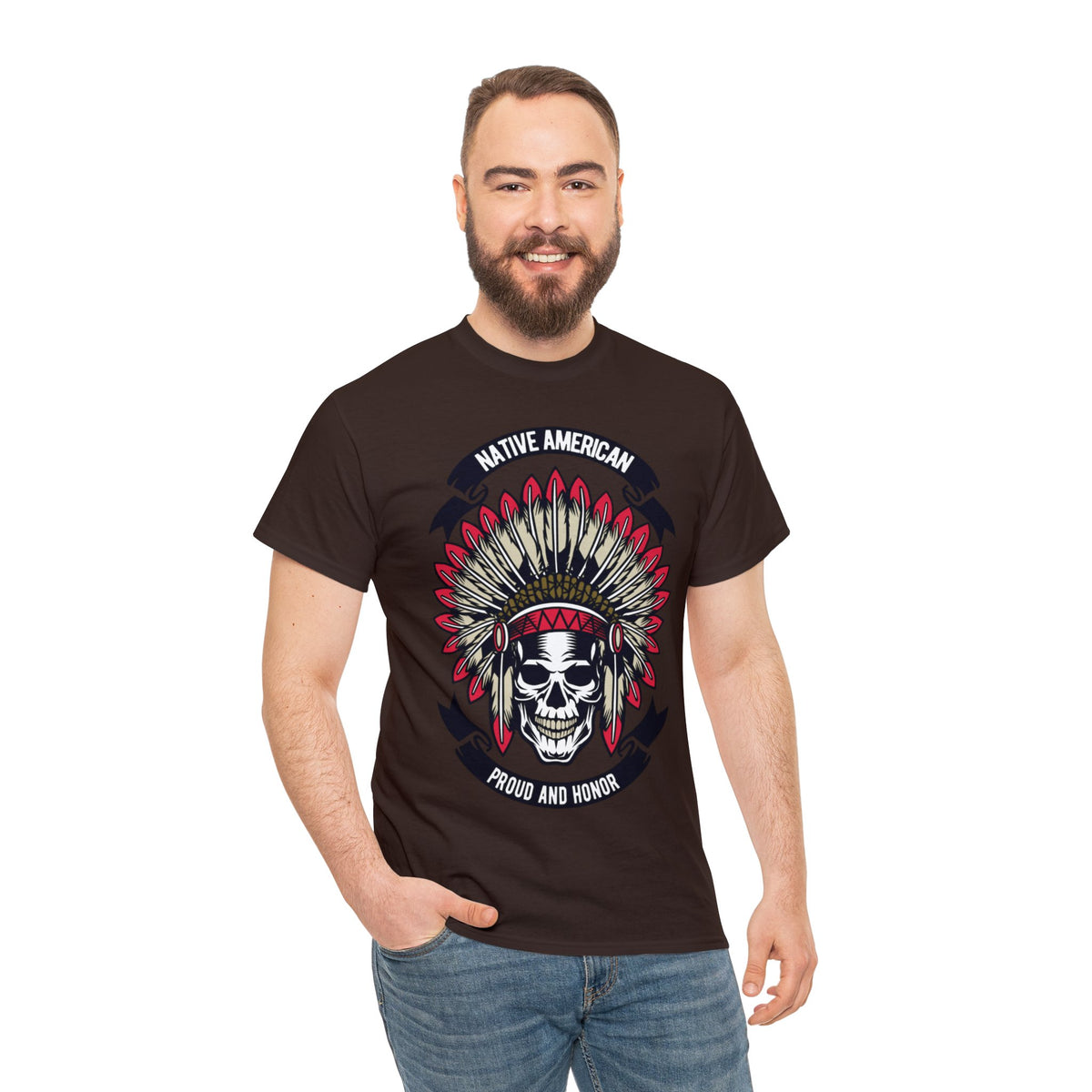 Native American Printed Graphic T-Shirt for Men