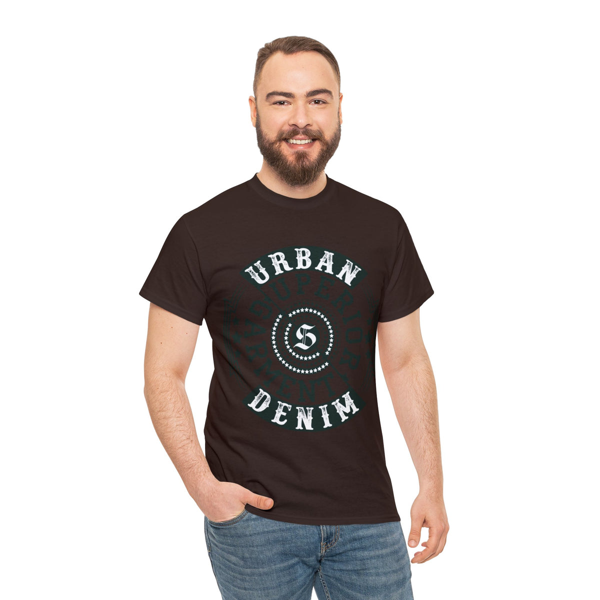 Urban Denim Printed Graphic T-Shirt for Men