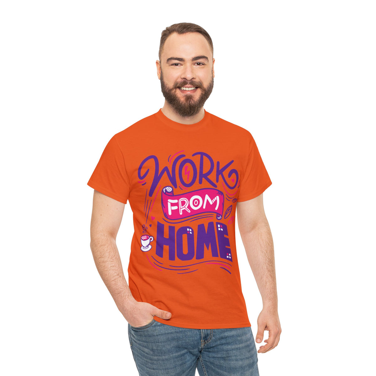 Work From Home Printed Graphic T-Shirt for Men