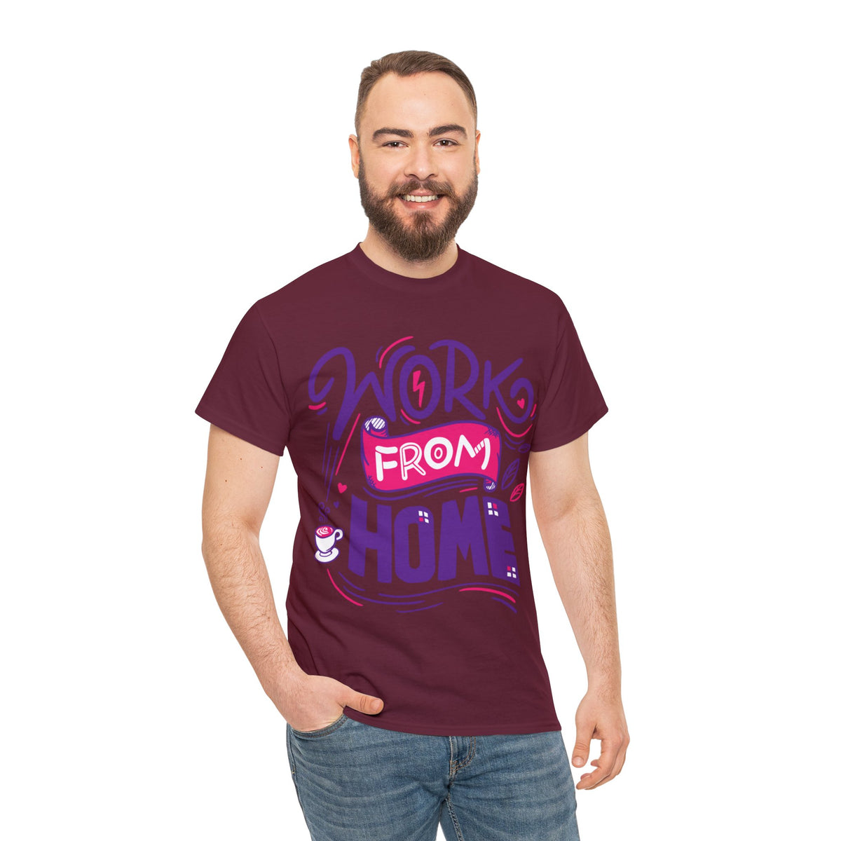 Work From Home Printed Graphic T-Shirt for Men