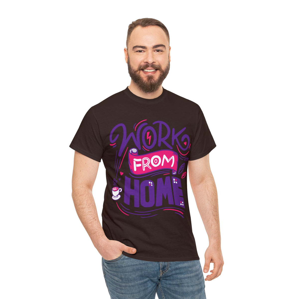 Work From Home Printed Graphic T-Shirt for Men