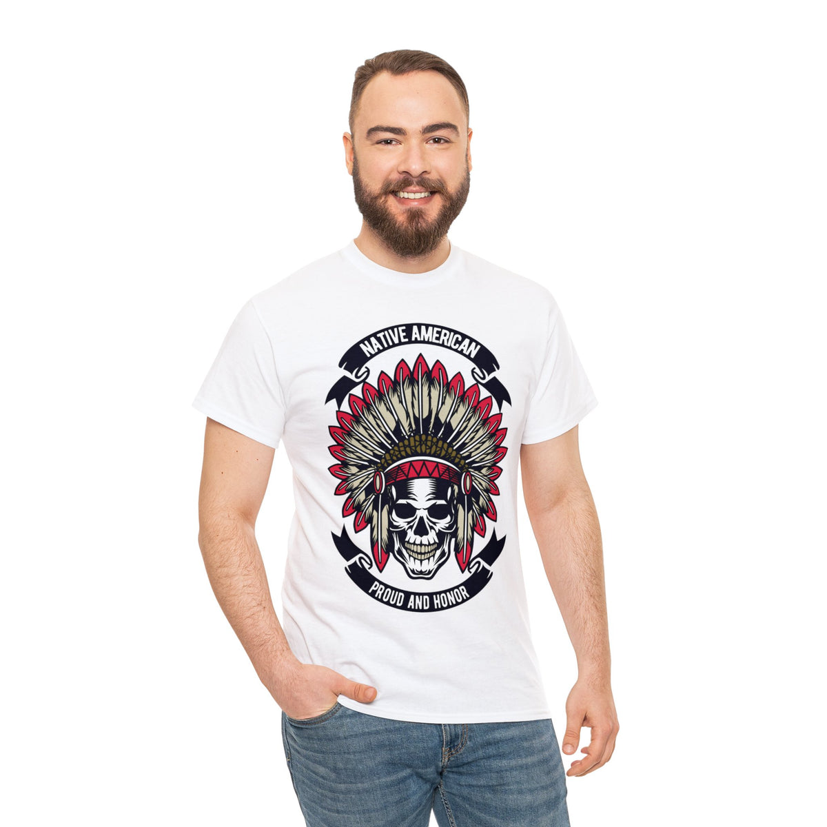 Native American Printed Graphic T-Shirt for Men