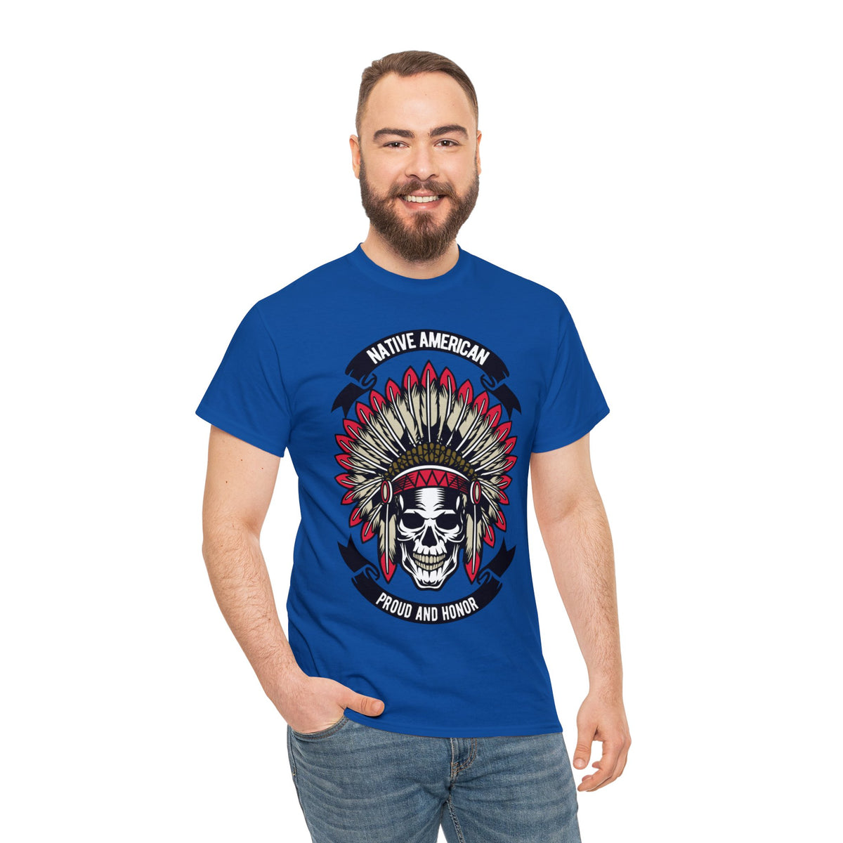 Native American Printed Graphic T-Shirt for Men