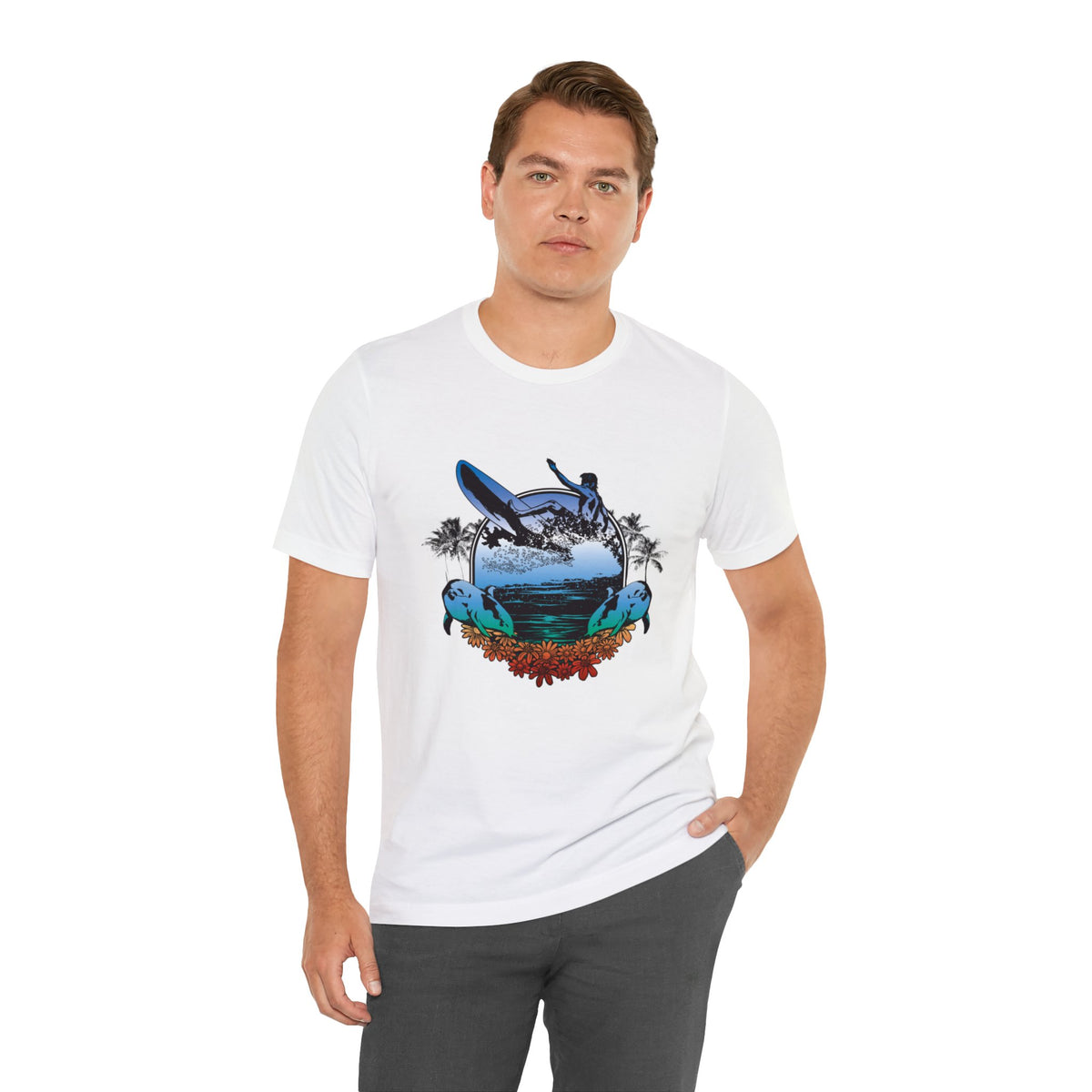 Island Printed Graphic T-Shirt for Men