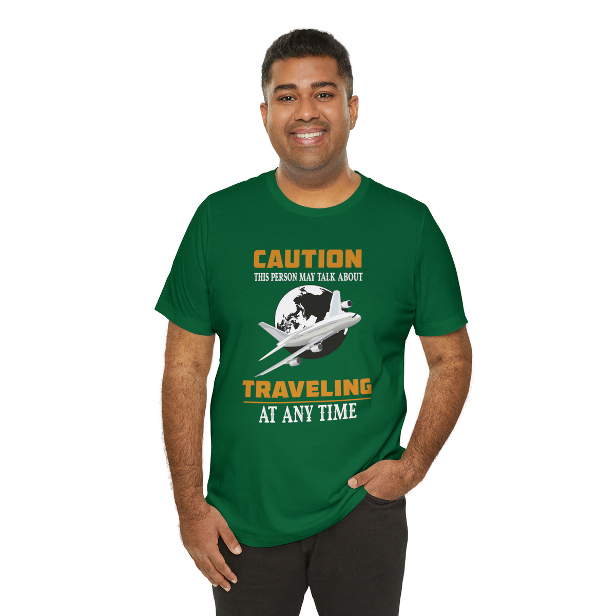 Caution Traveling Printed Graphic T-Shirt for Men