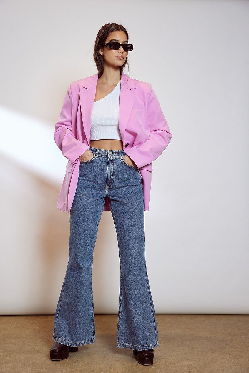 Recycled Wide Leg Flared Denim - DENIMS 