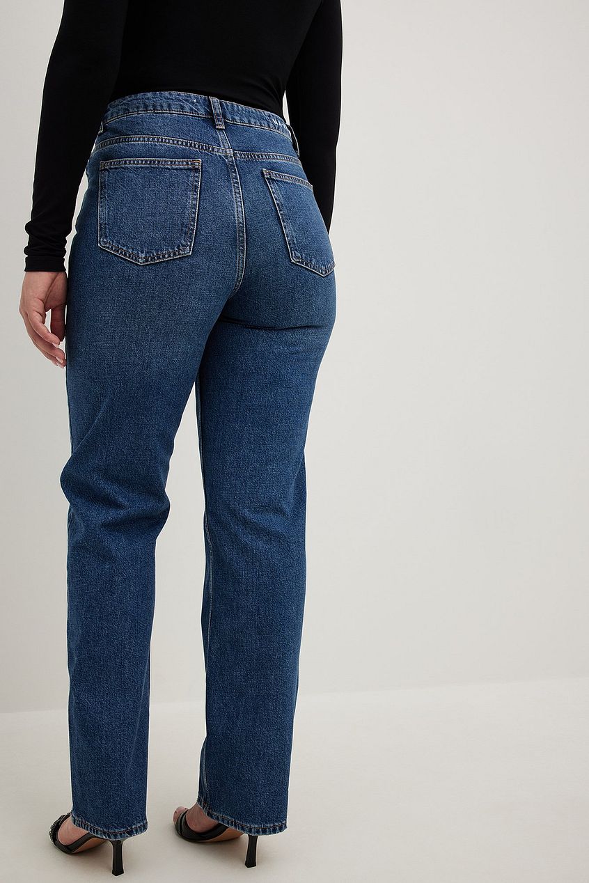 Straight High Waist Jeans - DENIMS 