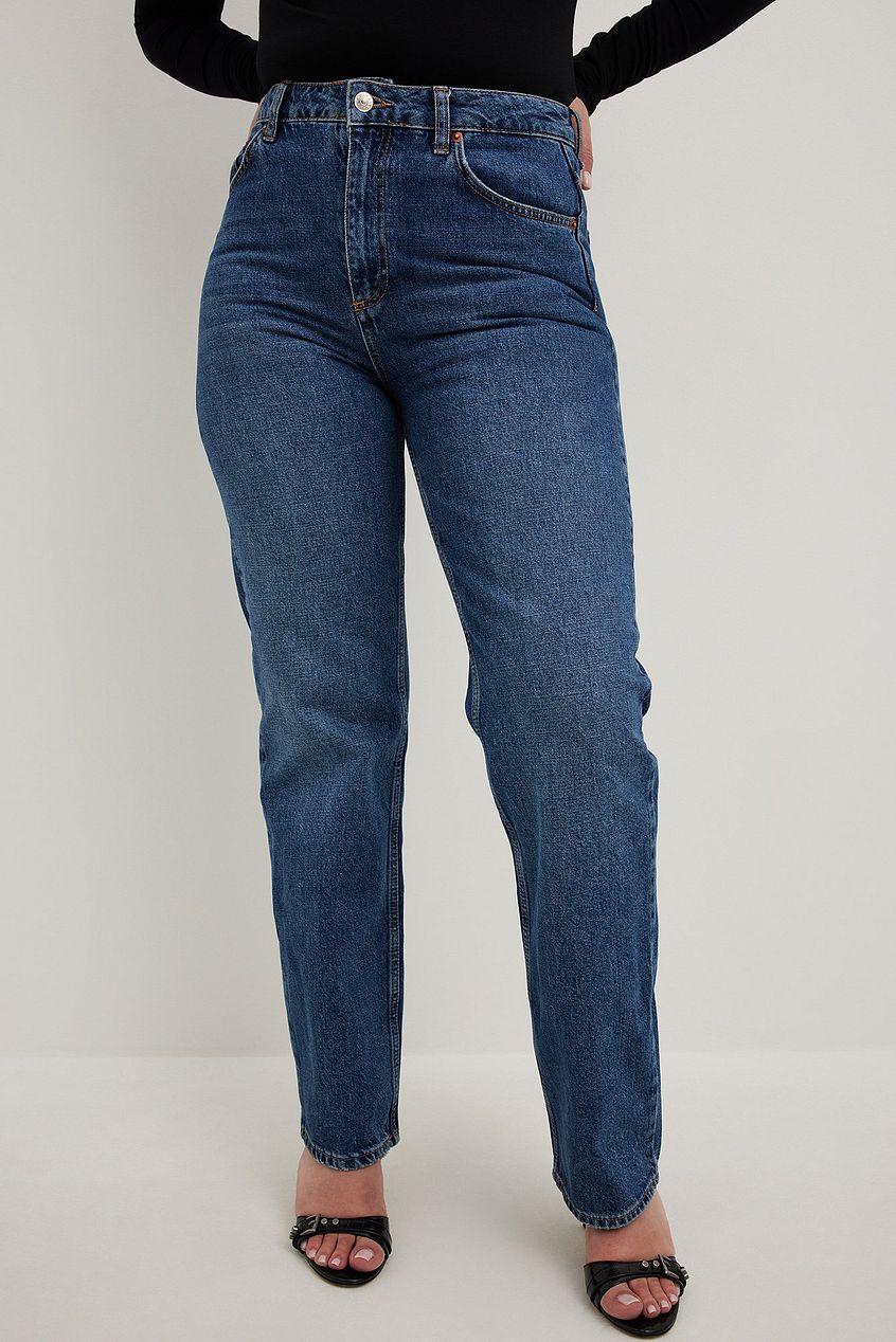 Straight High Waist Jeans - DENIMS 