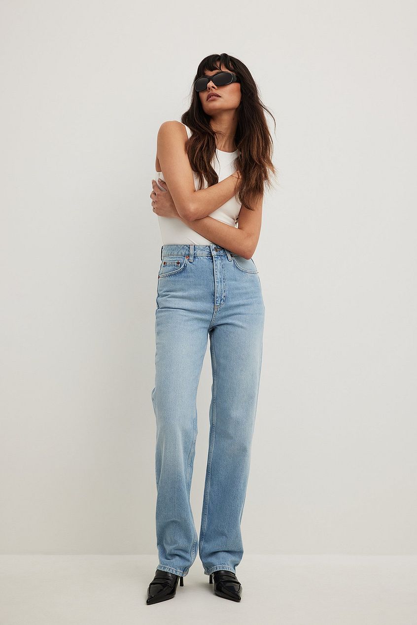 Straight High Waist Jeans For Womens - DENIMS 