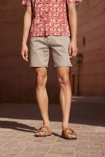 Stretch Denim Shorts For Mens Stone - DENIMS 