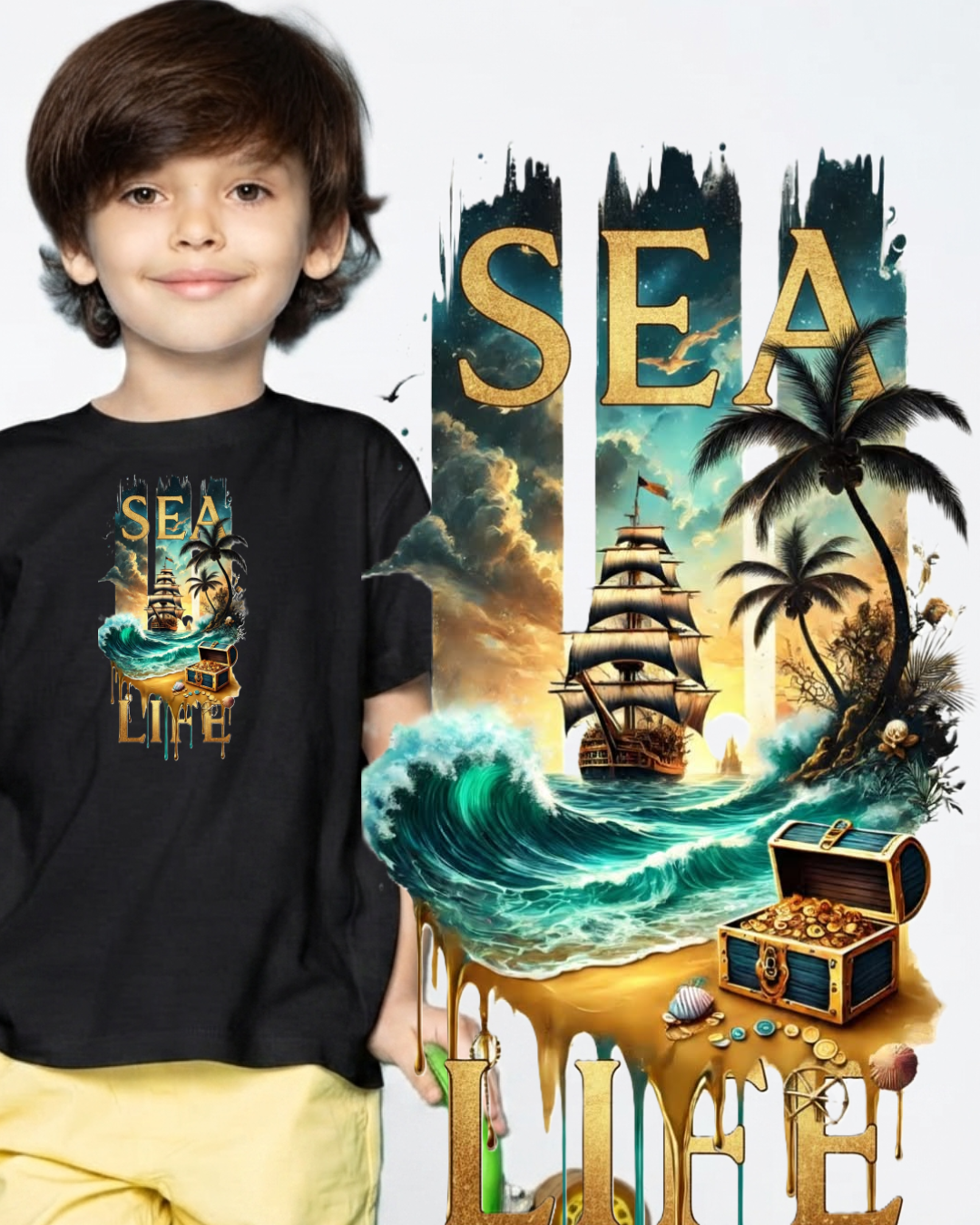 Sea Life kids T-shirts
