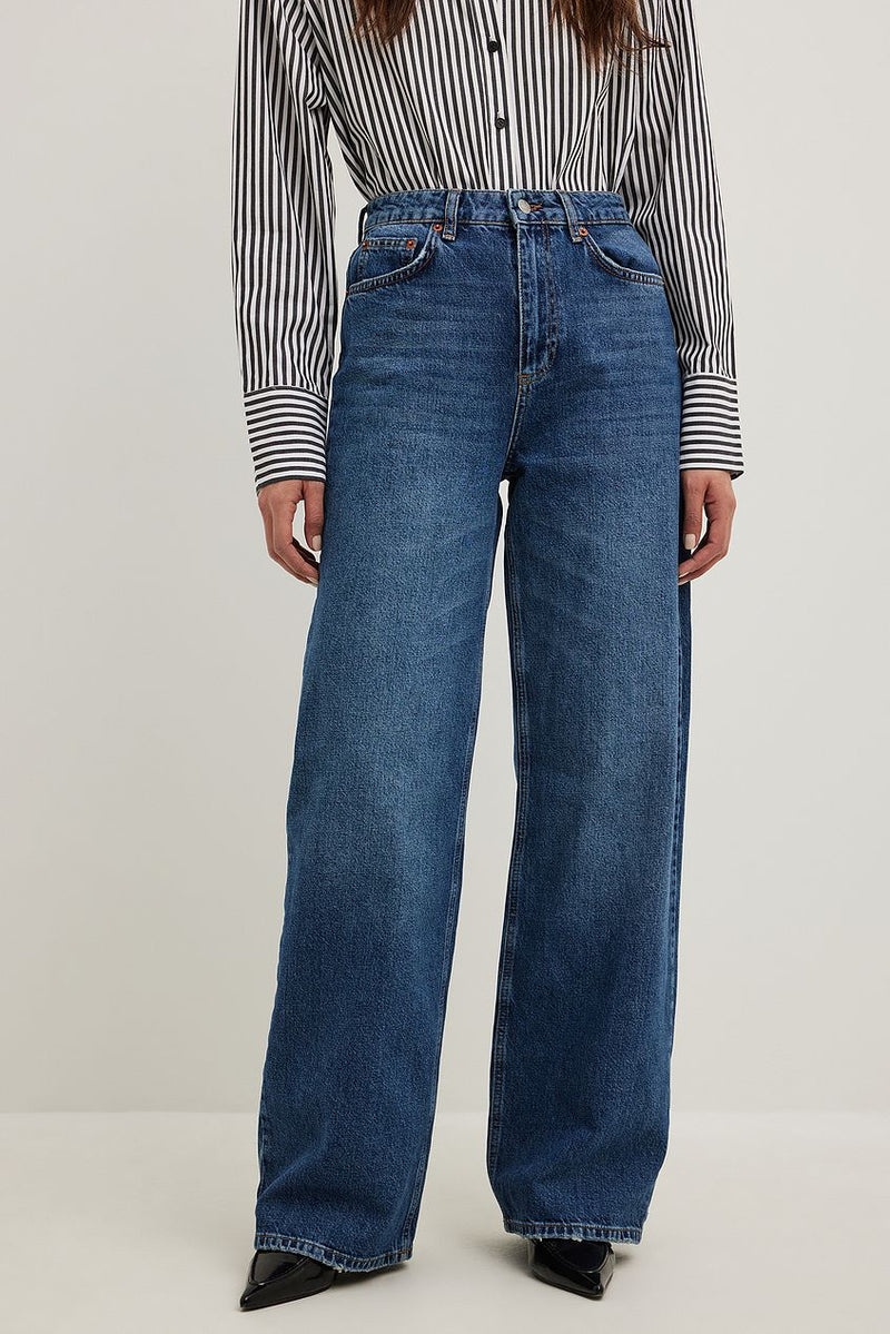 Wide High Waist Jeans - DENIMS 