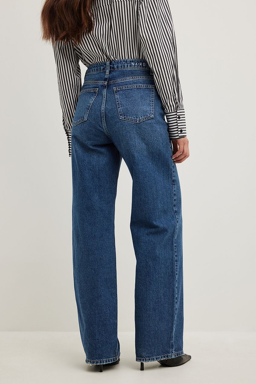 Wide High Waist Jeans - DENIMS 