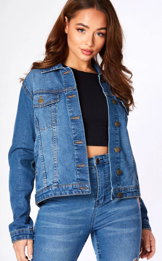 Women Blue Solid Jacket - DENIMS 