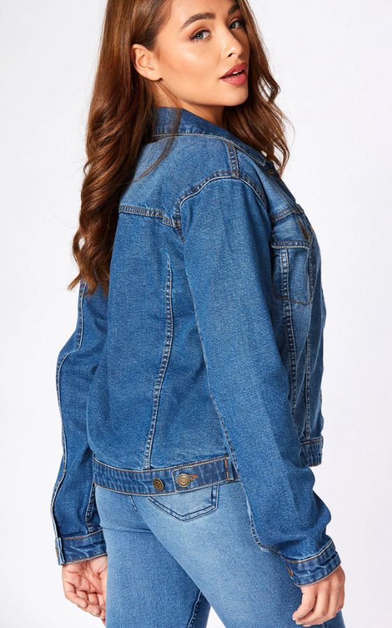 Women Blue Solid Jacket - DENIMS 