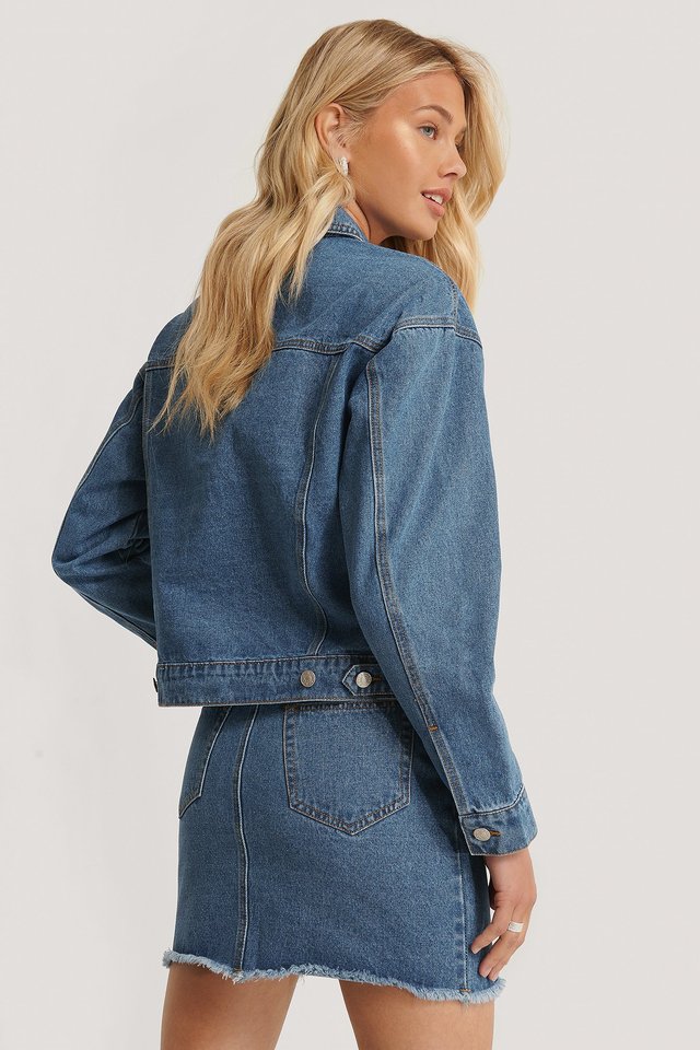 Women Blue Solid Jacket - DENIMS 