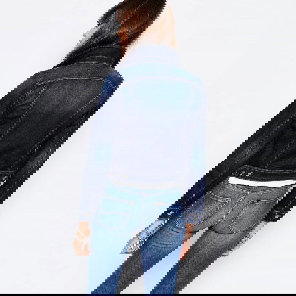 Women Dark Blue Solid Jacket - DENIMS 
