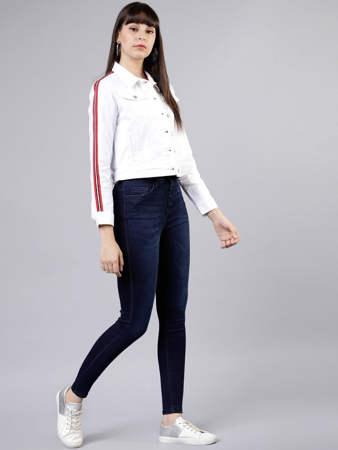 Women White Jacket - DENIMS 