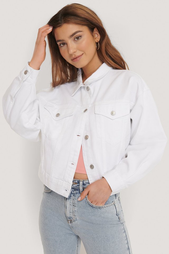 Women White Solid Jacket - DENIMS 