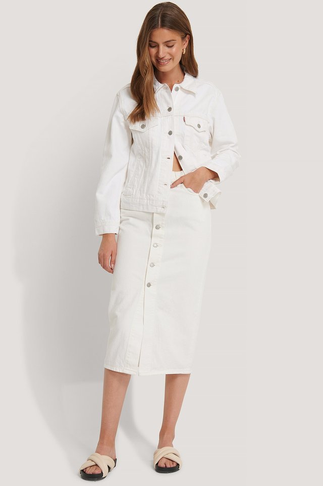 Women White Solid Jacket - DENIMS 