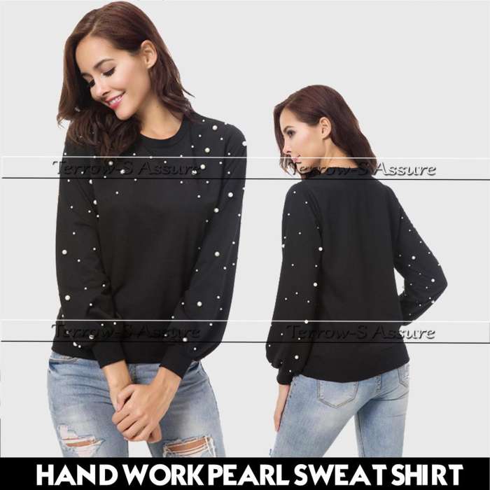 TS HAND WORK PEARL SWEAT SHIRTS