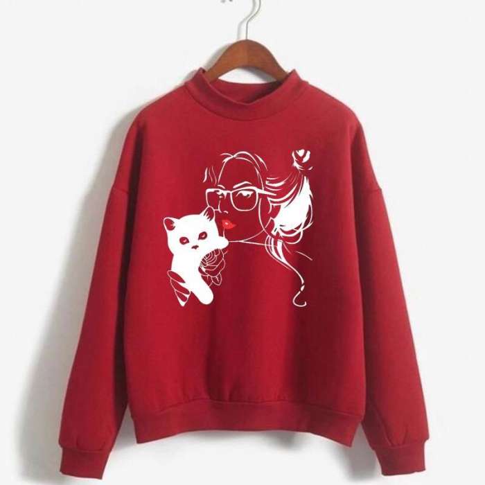 Women s Printed Casual Cotton Full Sleeves Round Neck Winter Wear Export Quality SweatShirts Winter Wear Top For
