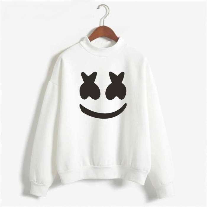 White Marshmallow Printed Sweat Shirt For and Women Sw 004