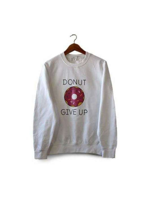 White Donout Printed Sweat Shirt For womens