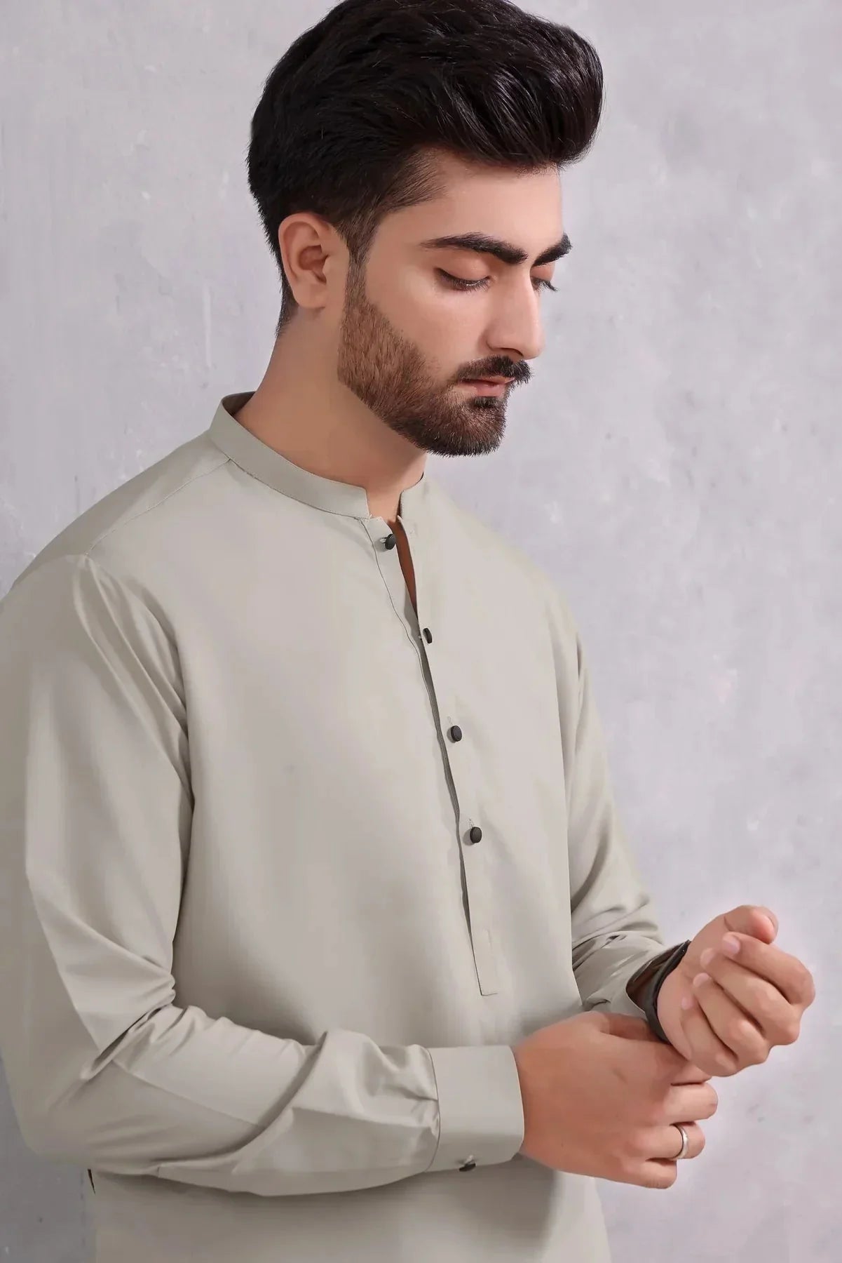 Arctic Elegance: Iceberg Green Shalwar Kameez For Mens - DENIMS - Shalwar Kameez - 