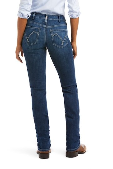 Ariat Blue R.E.A.L. Perfect Rise Abby Straight Jeans - DENIMS - Jeggings & Leggings - 