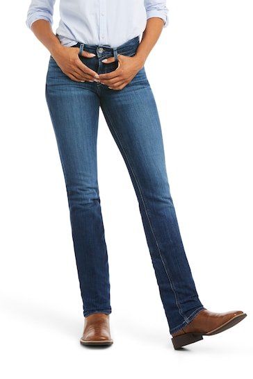 Ariat Blue R.E.A.L. Perfect Rise Abby Straight Jeans - DENIMS - Jeggings & Leggings - 