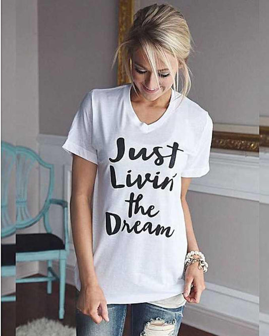 Summer Collection White Cotton Round Neck Hakf Sleeves Printed T-Shirt