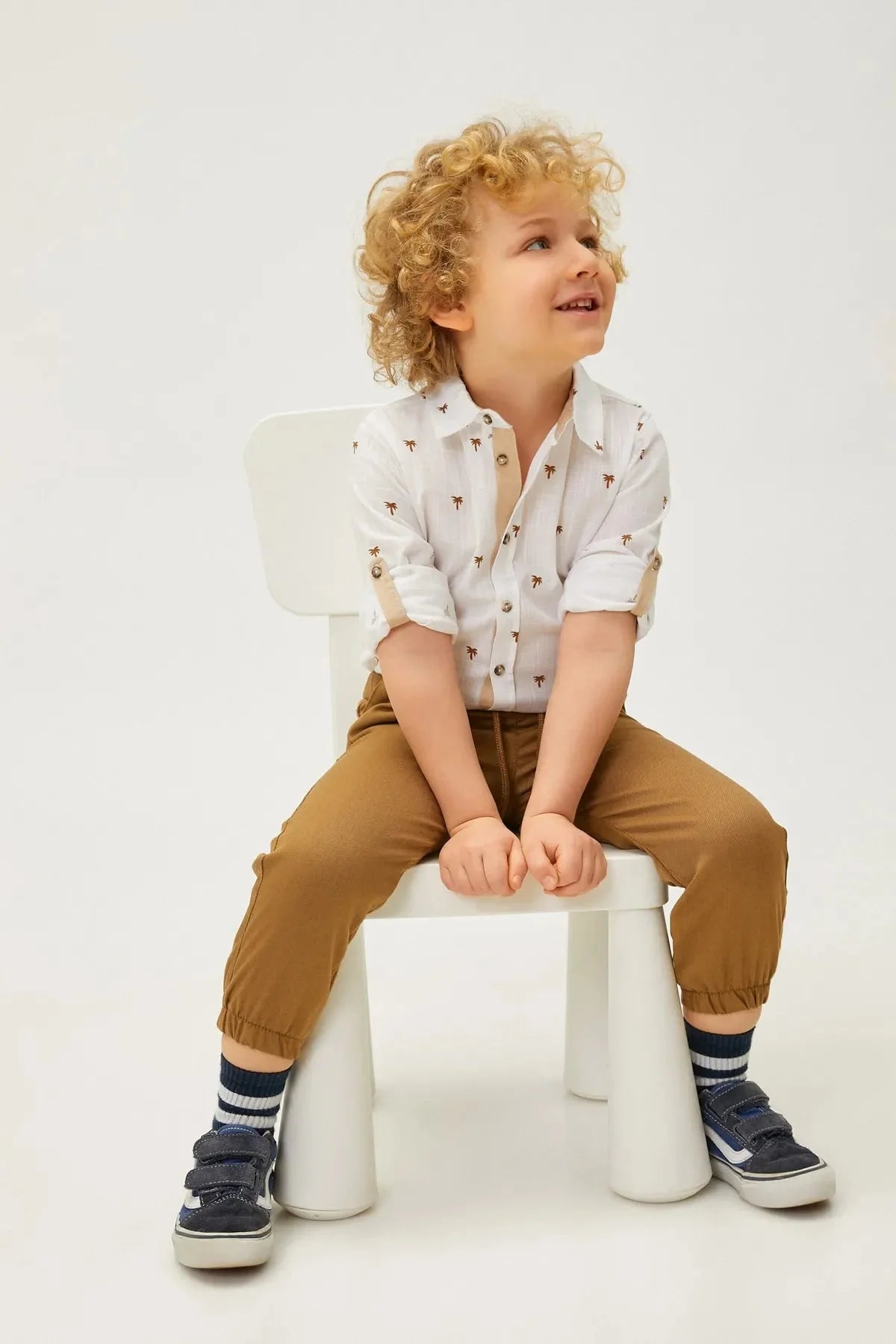 Baby Boy Camel Elasitc Jeans - DENIMS - Boys Jeans - 