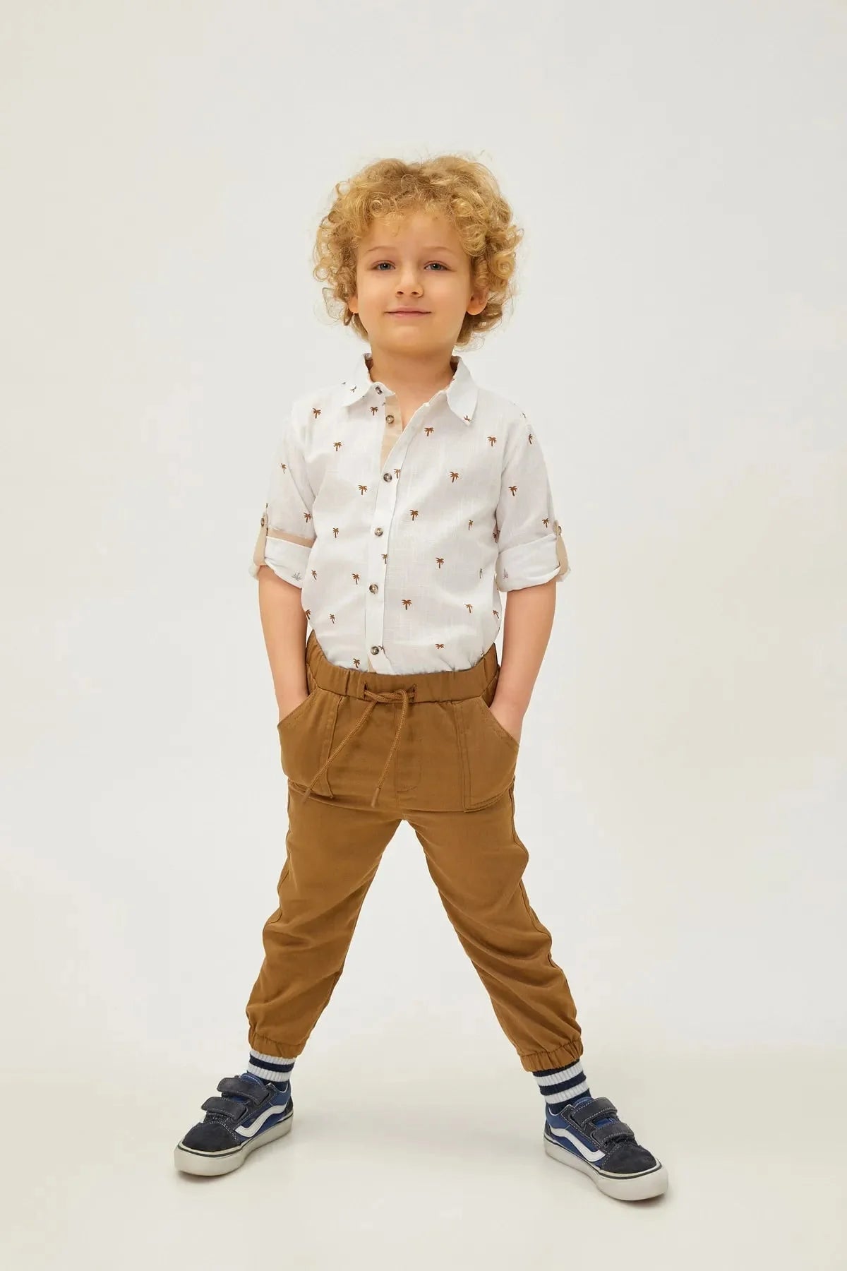 Baby Boy Camel Elasitc Jeans - DENIMS - Boys Jeans - 