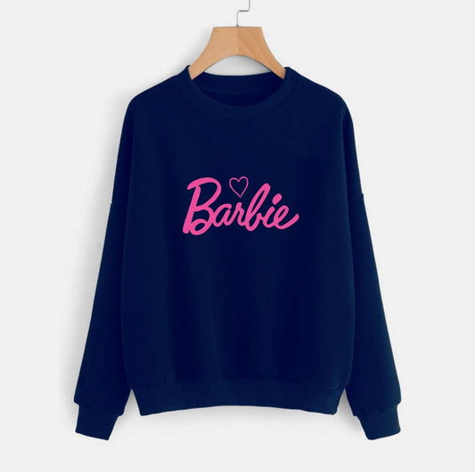 Barbe Printed Fleece Full Sleeves Pull Over Sweatshirt For Women - DENIMS - Hoodies & Sweatshirts - 