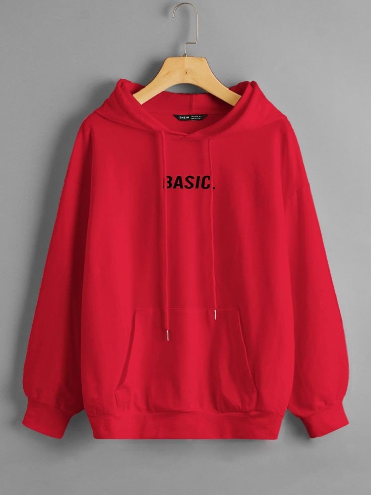 Basic Printed Fleece Full Sleeves Pull Over Hoodie For Men And Women - DENIMS - Hoodies & Sweatshirts - 