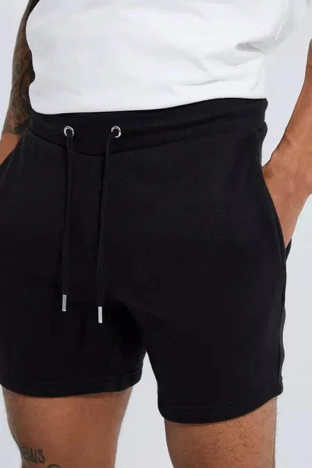 BASIC SLIM FIT SHORT LENGTH BLACK JERSEY SHORT - DENIMS - Shorts - 