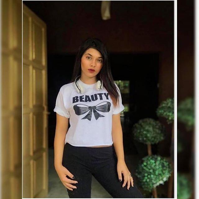 White Beauty Cotton Printed T-shirt For Womens